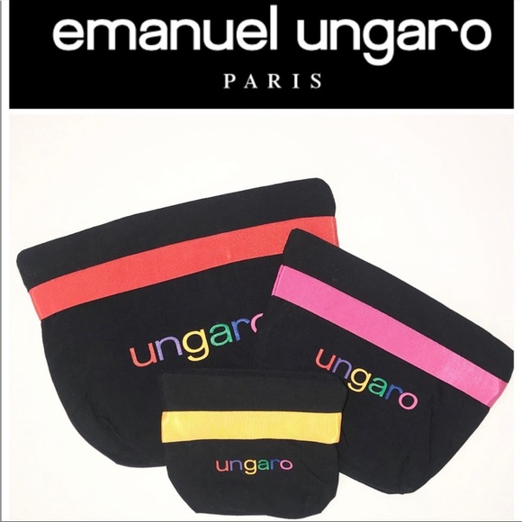 Three Ungaro Colorful Makeup Bags - New and Never Used